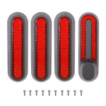 Roda de Scooter Elétrico com Tampa Decorativa Lateral Quádrupla com Faixas Reflectoras e Parafusos para Xiaomi Mijia 1S / Pro 2, Vermelho, Amarelo