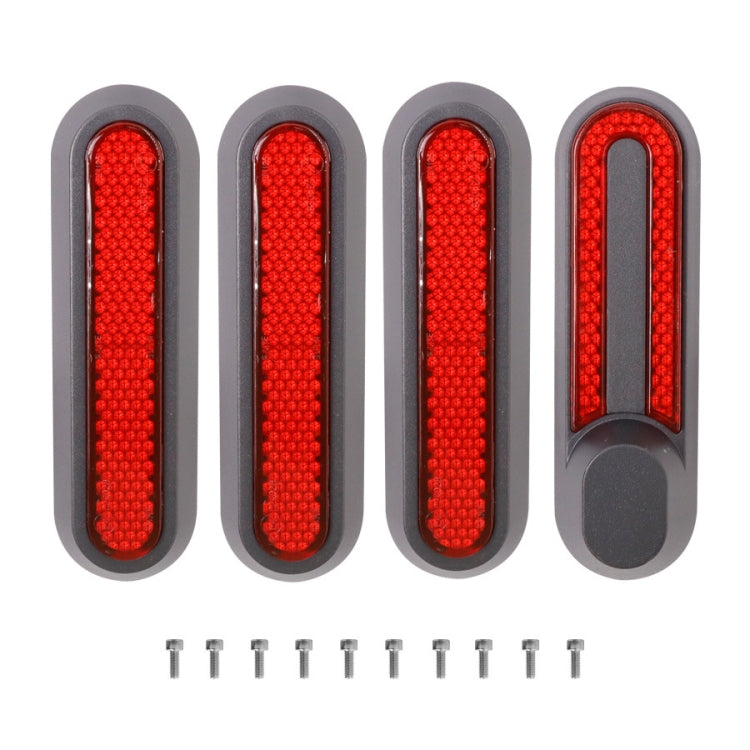 Roda de Scooter Elétrico com Tampa Decorativa Lateral Quádrupla com Faixas Reflectoras e Parafusos para Xiaomi Mijia 1S / Pro 2, Vermelho, Amarelo