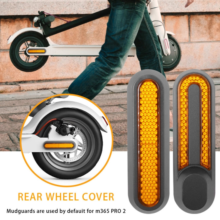 Roda de Scooter Elétrico com Tampa Decorativa Lateral Quádrupla com Faixas Reflectoras e Parafusos para Xiaomi Mijia 1S / Pro 2, Vermelho, Amarelo