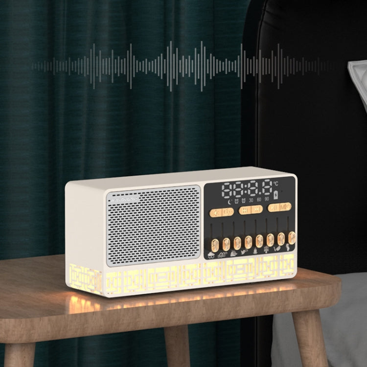 Manovo V1 Altifalante de ruído branco para auxílio ao sono de secretária, relógio despertador doméstico, altifalante Bluetooth