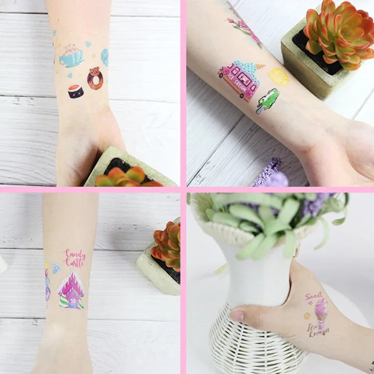 20 UN Autocolantes de Tatuagem para Crianças à prova de água e anti-suor com desenhos de desenhos animados, EC-013, EC-014, EC-018, EC-019, EC-020, EC-021, EC-022, EC-023, EC-024, EC-025, EC-028, EC-029, EC-030, EC-032, EC-035