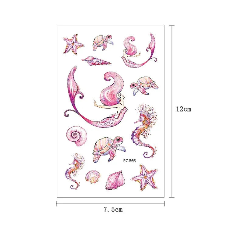 20 UN Autocolantes de Tatuagem para Crianças à prova de água com desenhos de animais marinhos, EC-559, EC-566, EC-567, EC-571, EC-572, EC-573, EC-574, EC-575, EC-576, EC-577, EC-741, EC-764