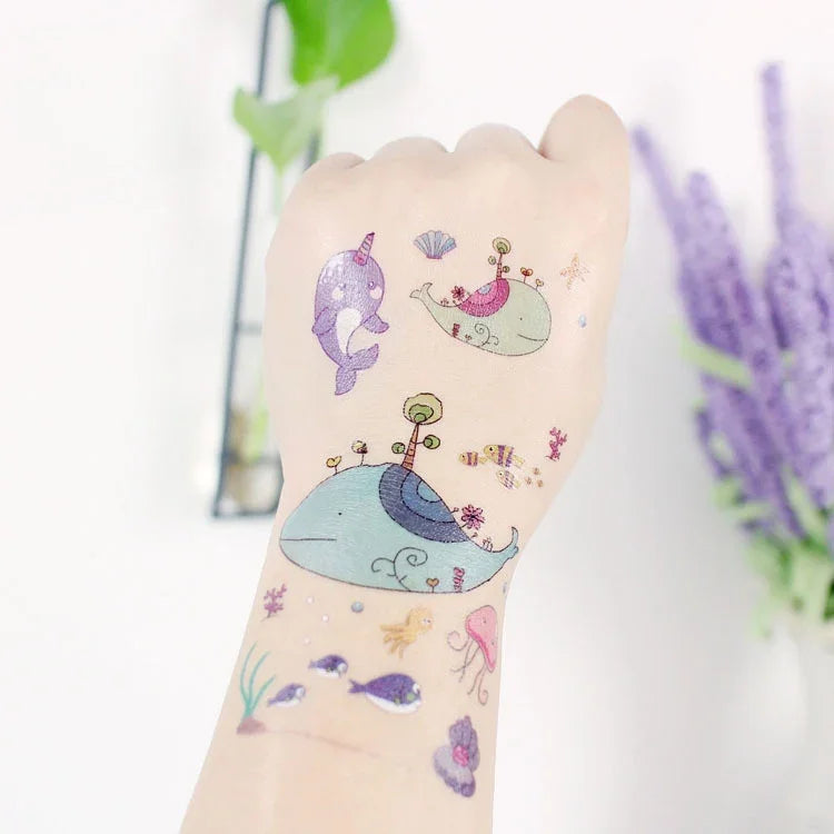20 UN Autocolantes de Tatuagem para Crianças à prova de água com desenhos de animais marinhos, EC-559, EC-566, EC-567, EC-571, EC-572, EC-573, EC-574, EC-575, EC-576, EC-577, EC-741, EC-764
