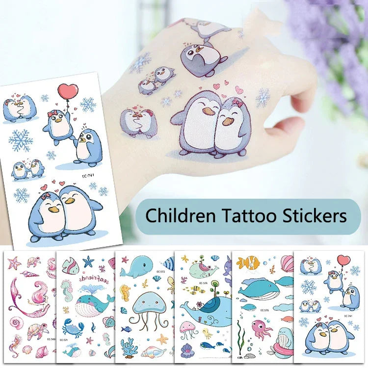 20 UN Autocolantes de Tatuagem para Crianças à prova de água com desenhos de animais marinhos, EC-559, EC-566, EC-567, EC-571, EC-572, EC-573, EC-574, EC-575, EC-576, EC-577, EC-741, EC-764
