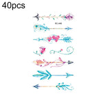 40 PCS Autocolantes de Tatuagem Pequenos e Frescos à Prova de Água, RC-445, RC-446, RC-447, RC-448, RC-449, RC-451, RC-452, RC-453, RC-454, RC-455, RC-456, RC-457