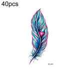 40 PCS Autocolantes de Tatuagem Pequenos e Frescos à Prova de Água, RC-445, RC-446, RC-447, RC-448, RC-449, RC-451, RC-452, RC-453, RC-454, RC-455, RC-456, RC-457