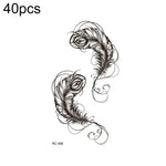 40 PCS Autocolantes de Tatuagem Pequenos e Frescos à Prova de Água, RC-445, RC-446, RC-447, RC-448, RC-449, RC-451, RC-452, RC-453, RC-454, RC-455, RC-456, RC-457