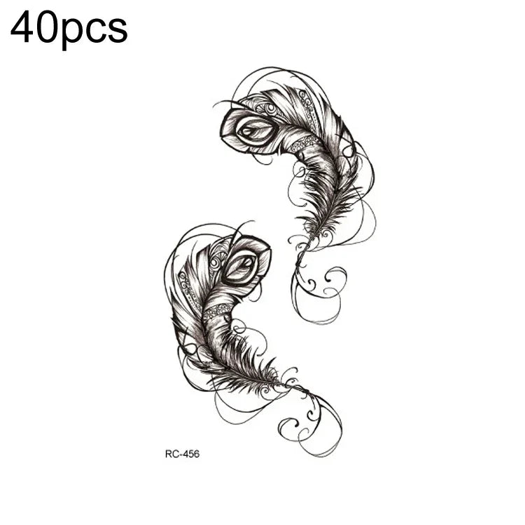 40 PCS Autocolantes de Tatuagem Pequenos e Frescos à Prova de Água, RC-445, RC-446, RC-447, RC-448, RC-449, RC-451, RC-452, RC-453, RC-454, RC-455, RC-456, RC-457