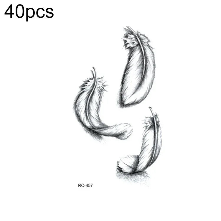 40 PCS Autocolantes de Tatuagem Pequenos e Frescos à Prova de Água, RC-445, RC-446, RC-447, RC-448, RC-449, RC-451, RC-452, RC-453, RC-454, RC-455, RC-456, RC-457
