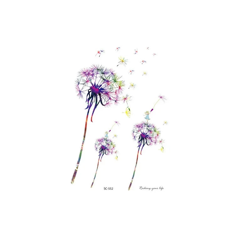 20 PCS Autocolantes de Tatuagem de Braço com Flores à Prova de Água, SC-529, SC-557, SC-558, SC-559, SC-561, SC-564, SC-551, SC-556, SC-552, SC-553, SC-554, SC-555