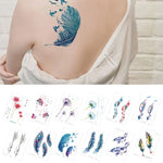 20 PCS Autocolantes de Tatuagem de Braço com Flores à Prova de Água, SC-529, SC-557, SC-558, SC-559, SC-561, SC-564, SC-551, SC-556, SC-552, SC-553, SC-554, SC-555
