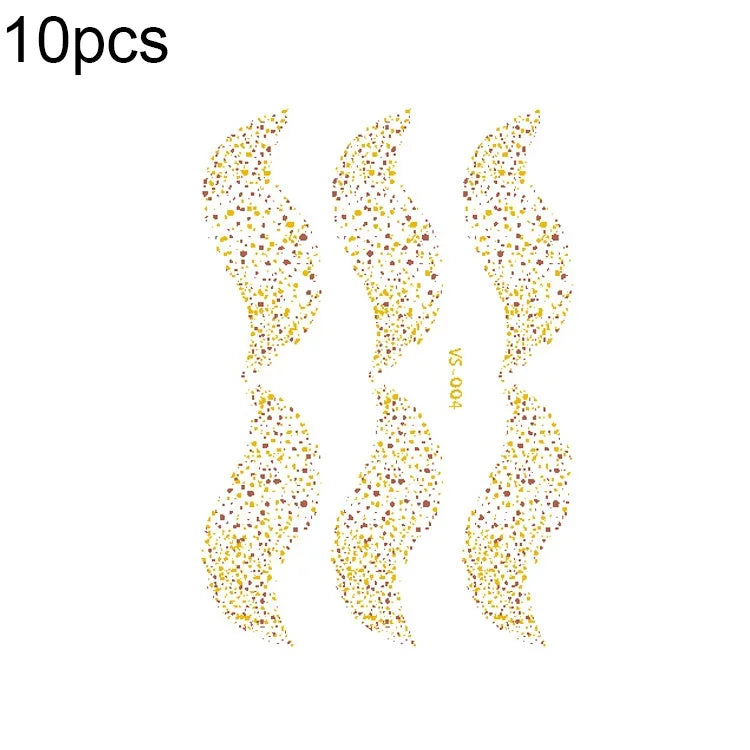 10 PCS Autocolantes de Tatuagem Facial para Festival de Música com Estampagem a Quente e à Prova de Água, VS-001, VS-002, VS-003, VS-004, VS-005, VS-006, VS-007, VS-008, VS-009, VS-010