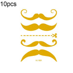 10 PCS Autocolantes de Tatuagem Facial para Festival de Música com Estampagem a Quente e à Prova de Água, VS-001, VS-002, VS-003, VS-004, VS-005, VS-006, VS-007, VS-008, VS-009, VS-010