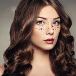 10 PCS Autocolantes de Tatuagem Facial para Festival de Música com Estampagem a Quente e à Prova de Água, VS-001, VS-002, VS-003, VS-004, VS-005, VS-006, VS-007, VS-008, VS-009, VS-010