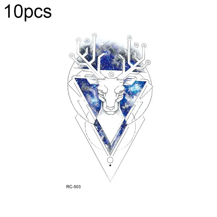 10 PCS Autocolantes de Tatuagem Pequenos e Frescos com Transferência de Água Colorida à Prova de Água, RC-501, RC-502, RC-503, RC-504, RC-505, RC-506, RC-507, RC-508, RC-509, RC-510, RC-511, RC-512, RC-513, RC-514, RC-515, RC-516