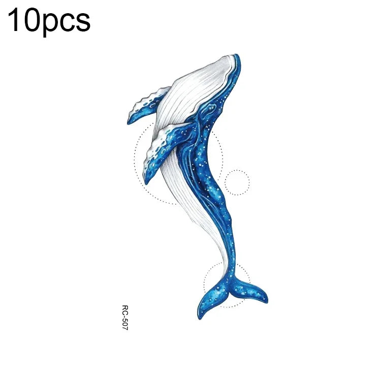 10 PCS Autocolantes de Tatuagem Pequenos e Frescos com Transferência de Água Colorida à Prova de Água, RC-501, RC-502, RC-503, RC-504, RC-505, RC-506, RC-507, RC-508, RC-509, RC-510, RC-511, RC-512, RC-513, RC-514, RC-515, RC-516