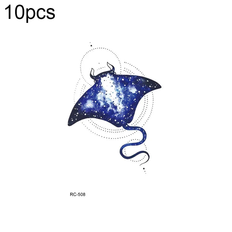 10 PCS Autocolantes de Tatuagem Pequenos e Frescos com Transferência de Água Colorida à Prova de Água, RC-501, RC-502, RC-503, RC-504, RC-505, RC-506, RC-507, RC-508, RC-509, RC-510, RC-511, RC-512, RC-513, RC-514, RC-515, RC-516