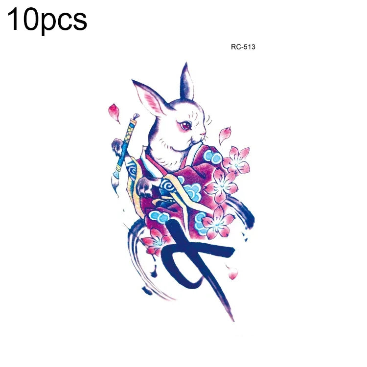 10 PCS Autocolantes de Tatuagem Pequenos e Frescos com Transferência de Água Colorida à Prova de Água, RC-501, RC-502, RC-503, RC-504, RC-505, RC-506, RC-507, RC-508, RC-509, RC-510, RC-511, RC-512, RC-513, RC-514, RC-515, RC-516