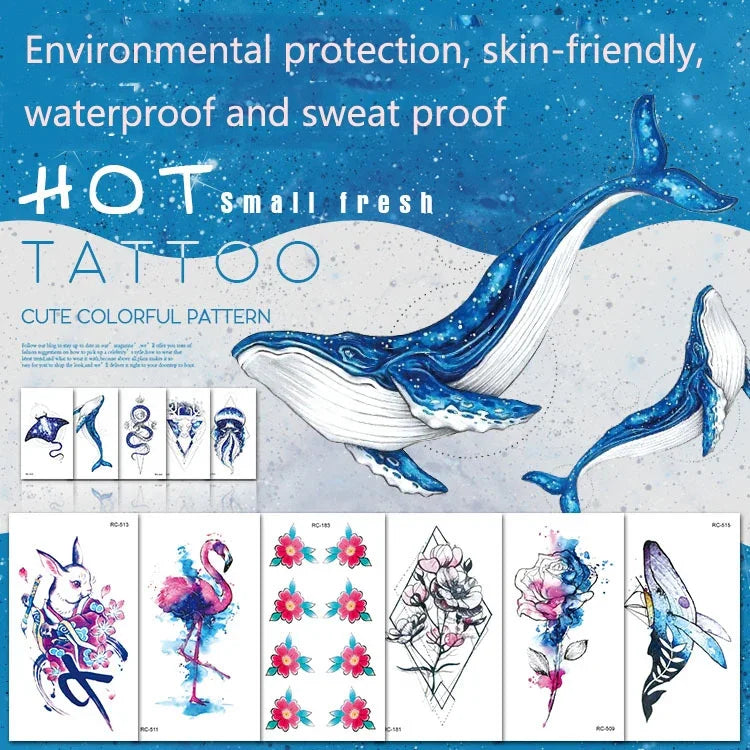 10 PCS Autocolantes de Tatuagem Pequenos e Frescos com Transferência de Água Colorida à Prova de Água, RC-501, RC-502, RC-503, RC-504, RC-505, RC-506, RC-507, RC-508, RC-509, RC-510, RC-511, RC-512, RC-513, RC-514, RC-515, RC-516