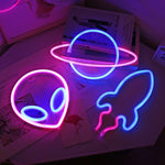 Luz Decorativa de Neon Personalizada LED Luz de Modelagem Caixa de Bateria USB Dupla Função, Especificação:, Alienígena, Planeta