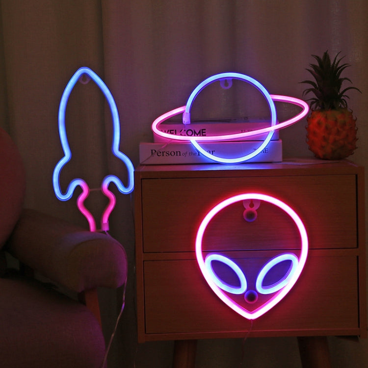 Luz Decorativa de Neon Personalizada LED Luz de Modelagem Caixa de Bateria USB Dupla Função, Especificação:, Alienígena, Planeta