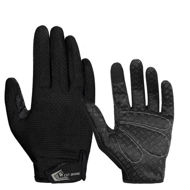 Luvas de Dedo Inteiro WEST BIKING YP0211223 para Ciclismo, Absorção de Impactos, Antiderrapantes, Luvas para Ecrã Tátil, M, L, XL