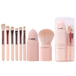 Conjunto de Maquilhagem para Iniciantes 8 em 1, Pincel de Blush Retrátil Mini Quadrado Portátil, Pincel de Sombra, 8 em 1 (Branco Leitoso), 8 em 1 (Vermelho Vinho), 8 em 1 (Pele Clara), 8 em 1 (Azul Claro)