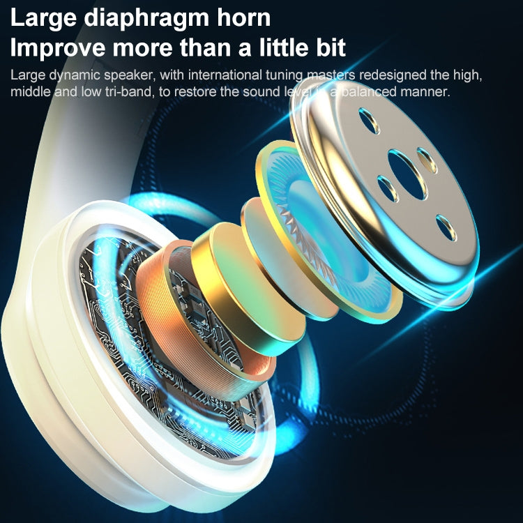Auricular Bluetooth Sem Fios B39 com Subwoofer e Luz Respiratória Suporta Cartão TF