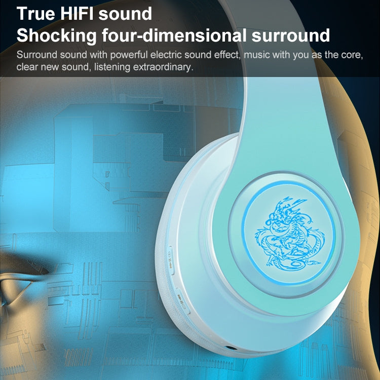 Auricular Bluetooth Sem Fios B39 com Subwoofer e Luz Respiratória Suporta Cartão TF
