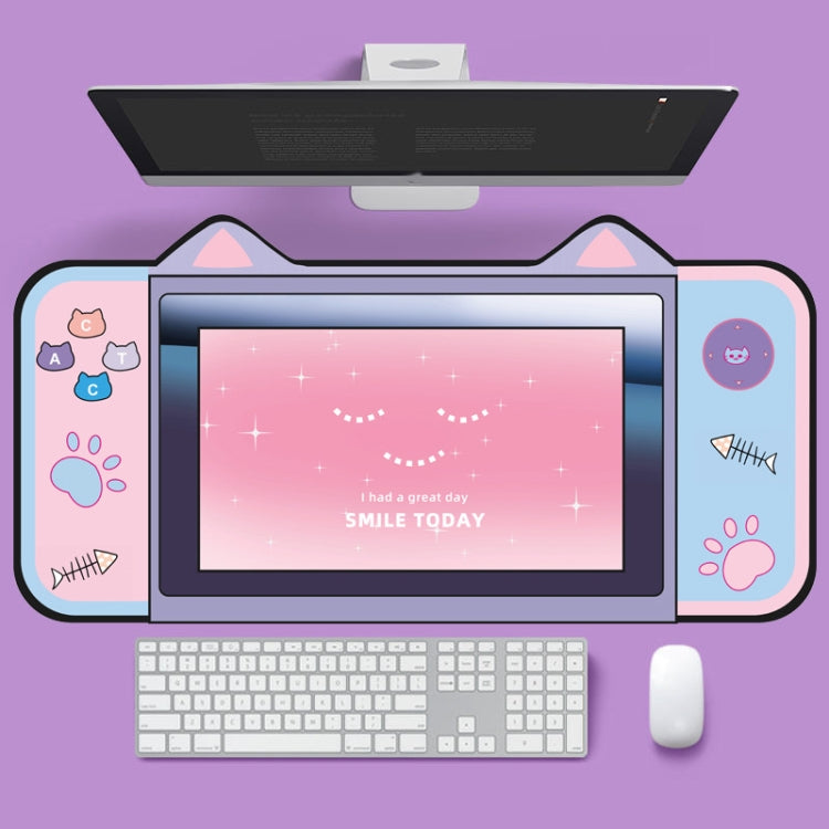 Tapete de Secretária para Teclado de Computador com Orelhas de Gato Bonitas, 400 x 800 x 2mm
