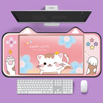 Tapete de Secretária para Teclado de Computador com Orelhas de Gato Bonitas, 400 x 800 x 2mm