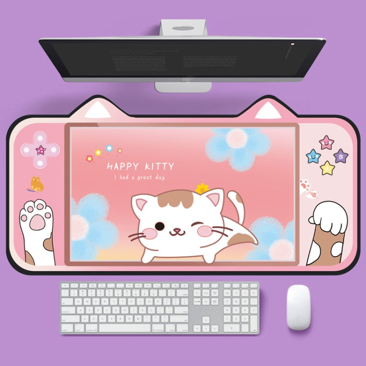 Tapete de Secretária para Teclado de Computador com Orelhas de Gato Bonitas, 400 x 800 x 2mm