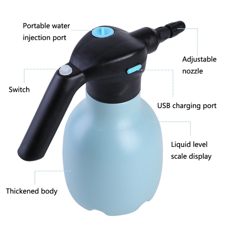 1.5L Garden Electric Watering Can Handheld Household Flower Watering Device, Blue, Blue + Universal Nozzle