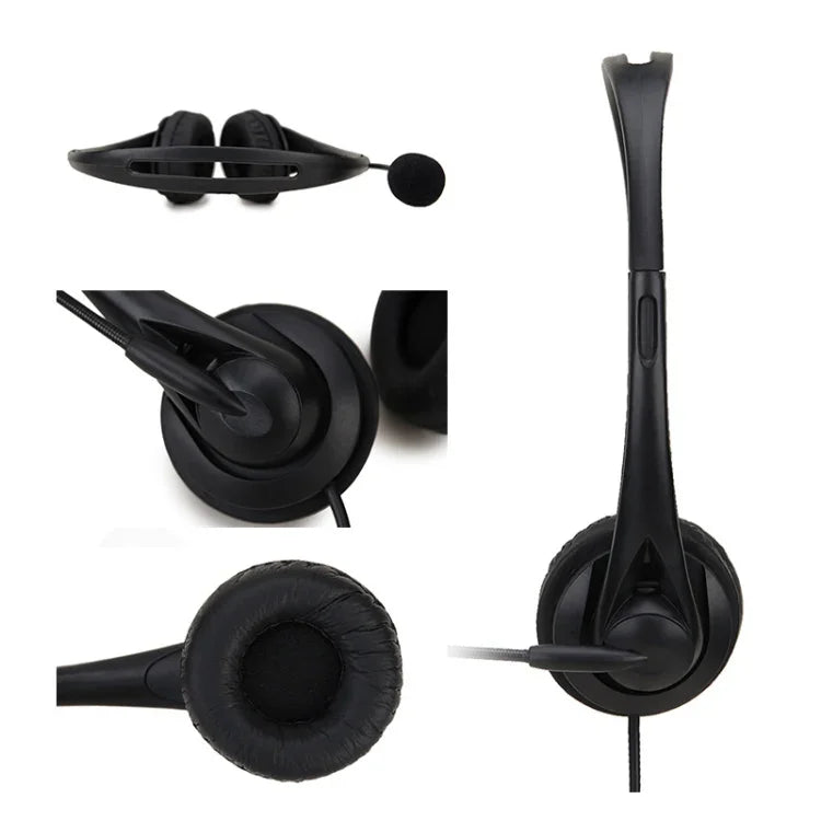 SOYTO SY490 Auscultadores para Ensino, Escritório, Aula Online, Computador, Estilo:, Duplo Auricular Preto Separado USB