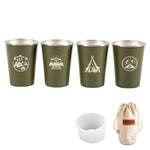 4 PCS / Set Outdoor Picnic Stainless Steel Cup, With Storage Bag (White), With Storage Bag (Black), With Storage Bag (Army Green), With Storage Bag (Dark Blue), With Storage Bag+Silicone Holder (White), With Storage Bag+Silicone Holder (Black)         ...