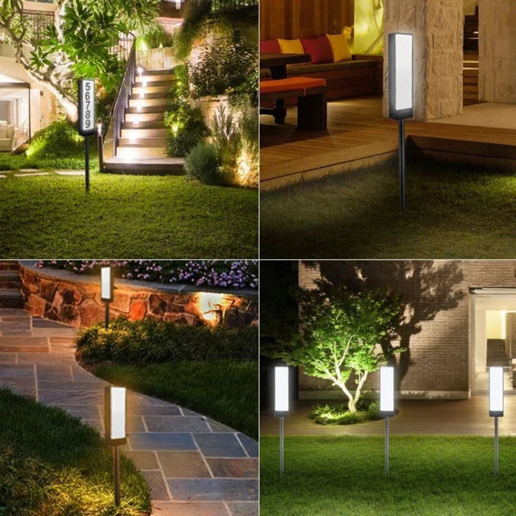 TS-G6704 Luz de Relvado com Plugue de Solo Solar de Dupla Temperatura de Cor para Número de Casa, TS-G6704