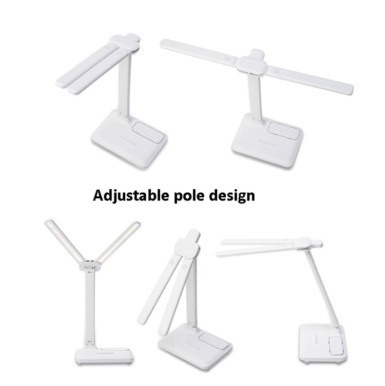 Candeeiro de Secretária LED de Dupla Cabeça com Carregamento, Estilo:, Versão Ligação Direta + Cabo, Recarregável 3600mAh + Cabo, Recarregável 4000mAh + Cabo