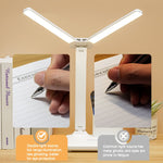 Candeeiro de Secretária LED de Dupla Cabeça com Carregamento, Estilo:, Versão Ligação Direta + Cabo, Recarregável 3600mAh + Cabo, Recarregável 4000mAh + Cabo