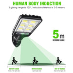 Luz de rua solar LED com indução de corpo humano para jardim, Especificações: 616A-18 LED, 616B-72 COB, 616C-30 COB, 616A-18 LED com controlo remoto, 616B-72 COB com controlo remoto, 616C-30 COB com controlo remoto