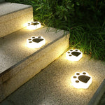 Luz enterrada solar LED para pátio exterior Bear Paw, luz branca, luz quente