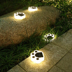 Luz enterrada solar LED para pátio exterior Bear Paw, luz branca, luz quente