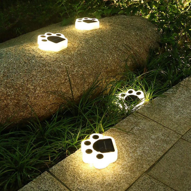 Luz enterrada solar LED para pátio exterior Bear Paw, luz branca, luz quente