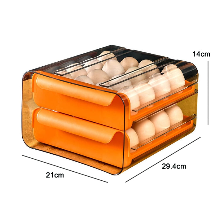 Caixa de Armazenamento de Ovos de Gaveta Dupla para Uso Doméstico, Laranja, Branco, Cinzento