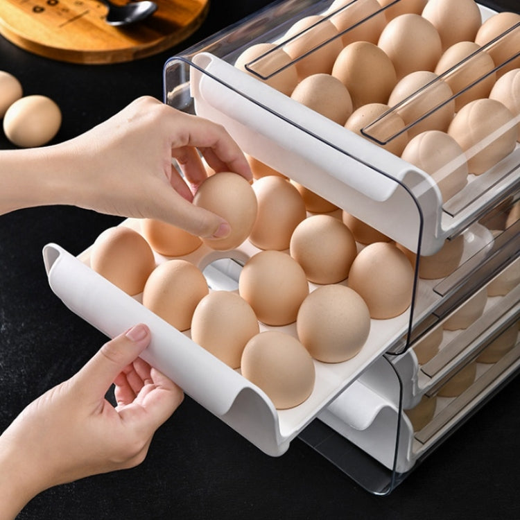 Caixa de Armazenamento de Ovos de Gaveta Dupla para Uso Doméstico, Laranja, Branco, Cinzento