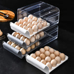Caixa de Armazenamento de Ovos de Gaveta Dupla para Uso Doméstico, Laranja, Branco, Cinzento