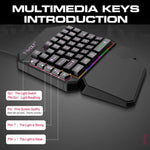Teclado Gaming T-WOLF para Telemóvel de Uma Mão, Especificação:, Teclado T19, Conjunto TF-900, Teclado + Rato + Trono