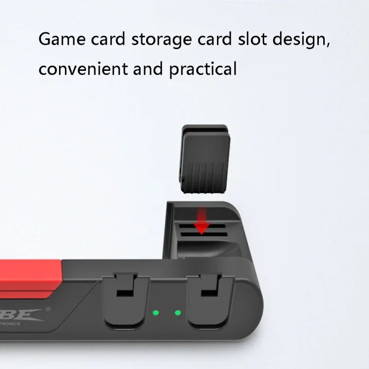 Base de carregamento DOBE TNS-0122 4 em 1 para gamepad Switch OLED, TNS-0122 Vermelho Preto, TNS-0122 Branco Preto