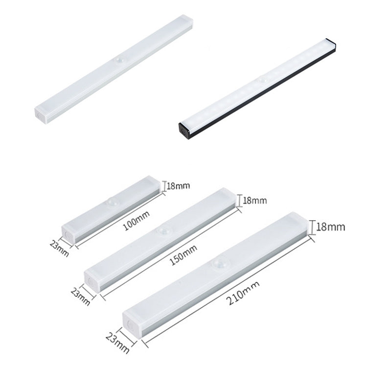 Lâmpada LED de Indução por Corpo Humano Tira Longa Lâmpada para Armário Recarregável, Tamanho:, 10cm, 15cm, 21cm
