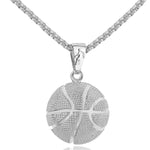Colar com Pendente de Bola Desportiva Tridimensional, Estilo: Rugby Feminino em Ouro 18K, Basquetebol Masculino em K Branco, Futebol Masculino em Ouro 18K
