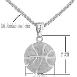 Colar com Pendente de Bola Desportiva Tridimensional, Estilo: Rugby Feminino em Ouro 18K, Basquetebol Masculino em K Branco, Futebol Masculino em Ouro 18K